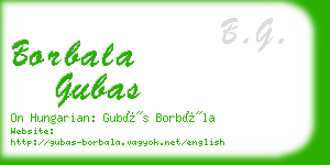 borbala gubas business card